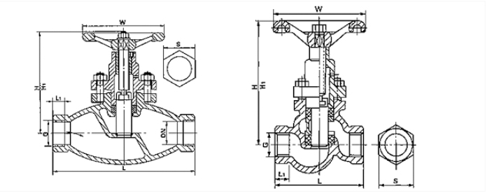 3044永利集团内螺纹柱塞阀结构图